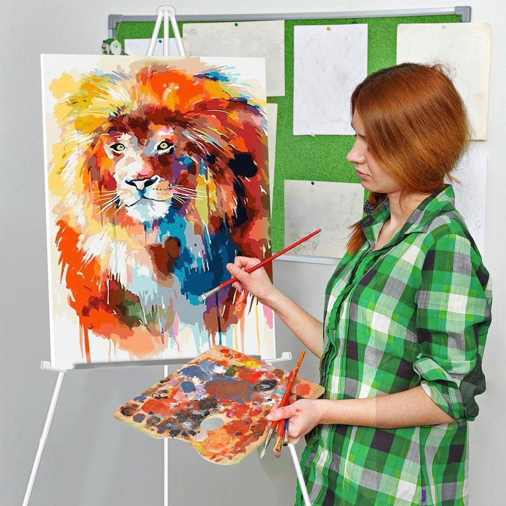 Hochzeitsplakate Poster Staffelei - verstellbare teleskopische Künstler Bodenstaffelei, 169 cm groß, weiß