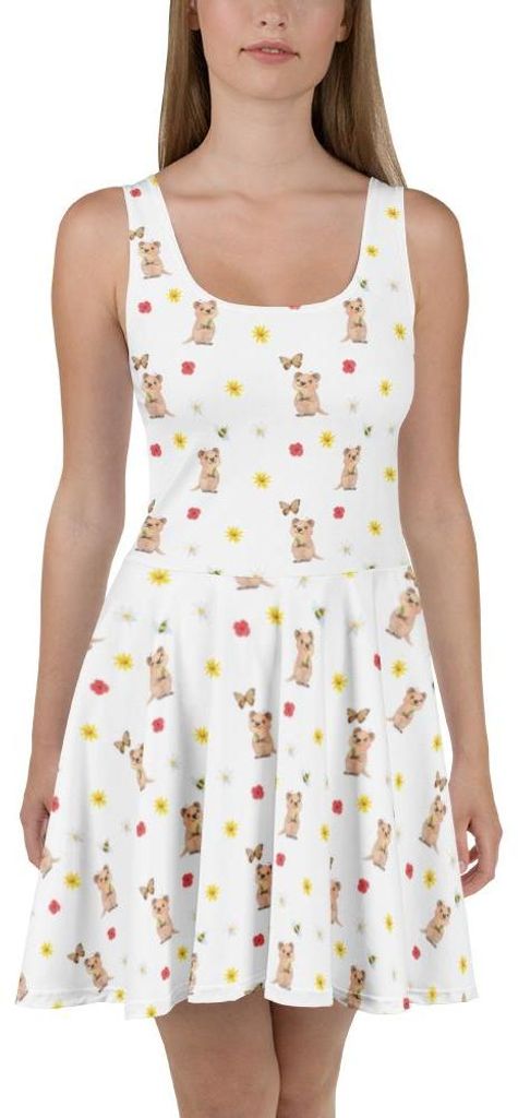 Mr. & Mrs. Panda Sommerkleid Quokka Happy XS - Weiß - Geschenk, Aufschieberitis, Strandkleid, Niedliches Tier, Kleid, Lustiger Spruch, Lustige Spr...