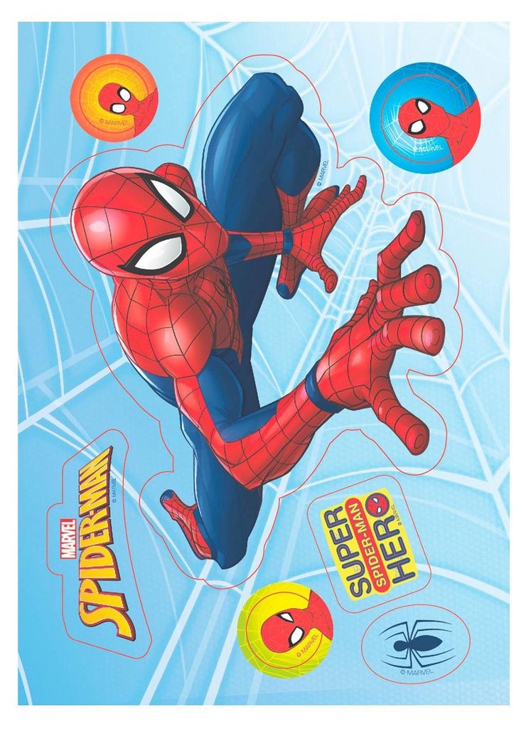 Essbares Papier für Spiderman-Torte 21x14,8cm Produktbild 