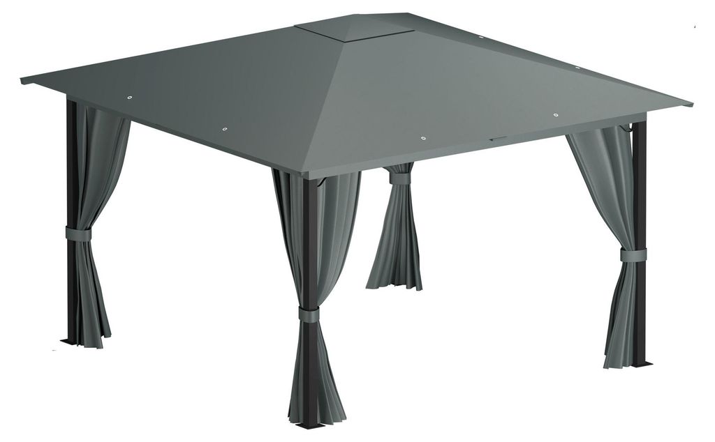 ALEOS Garten-Pavillon Monza 3x3 Meter, anthrazit 9m² Produktbild 