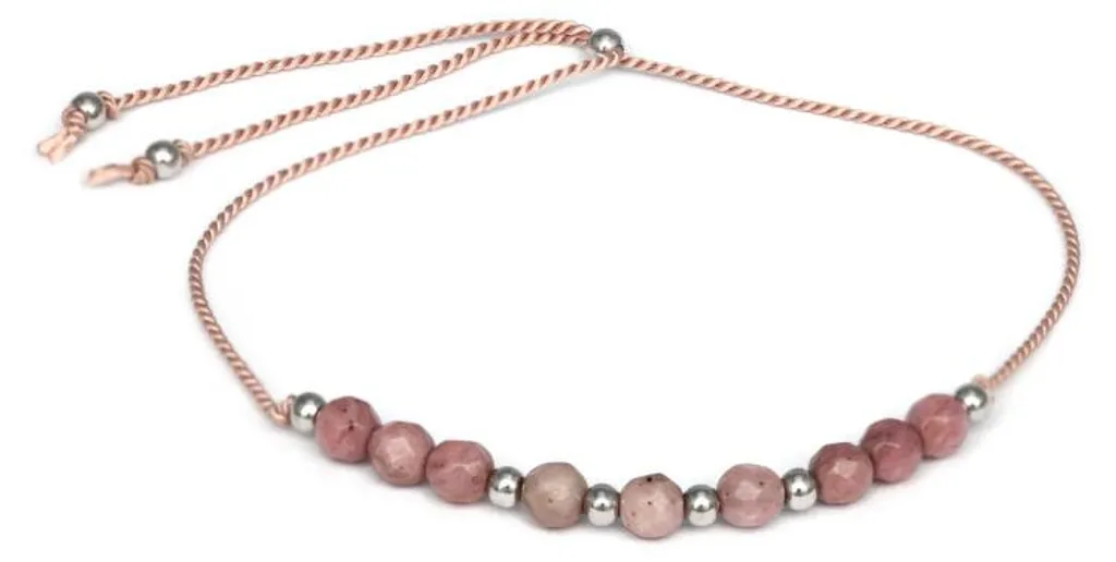 Bracelet cordon rhodonite HE27R3S-LP : bijou bien-être et cadeau idéal