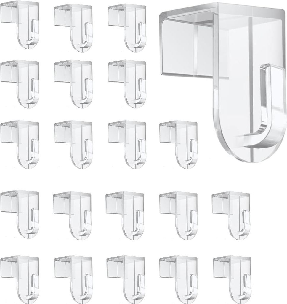 20 x Fensterhaken transparent Türhaken zum Einhängen Deko Produktbild 
