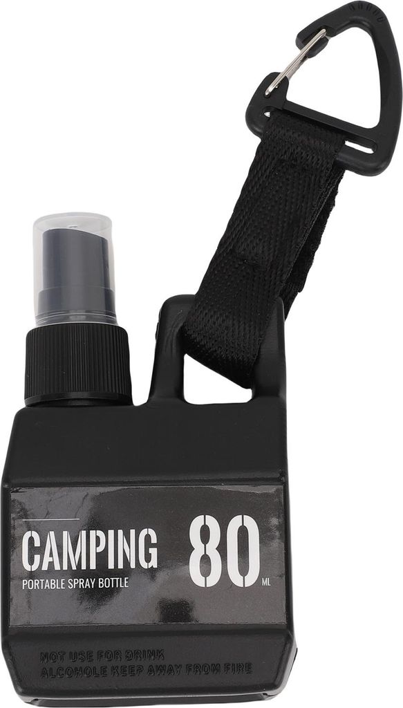 Sprühflasche Plastik leer 80 ml Mini nachfüllbar Camping tragbares Außenreisen mit hängenden Schnallen schwarz Sprühen