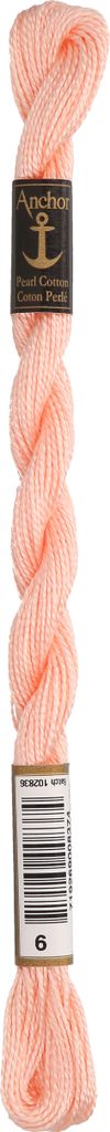 Anchor Perlgarn Stärke 5 4585000-00006 lachsrot Stickgarn, 100 % Baumwolle, 5g Strängchen