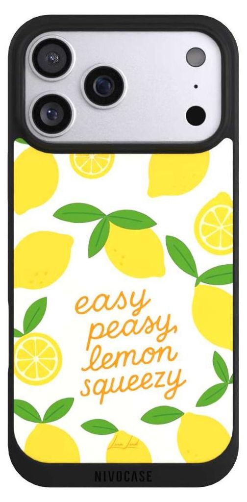 NIVOCASE Handyhülle für Apple iPhone 17 Pro Max Hülle NIVOpure Case Schwarz Statement Zitrone Spruch