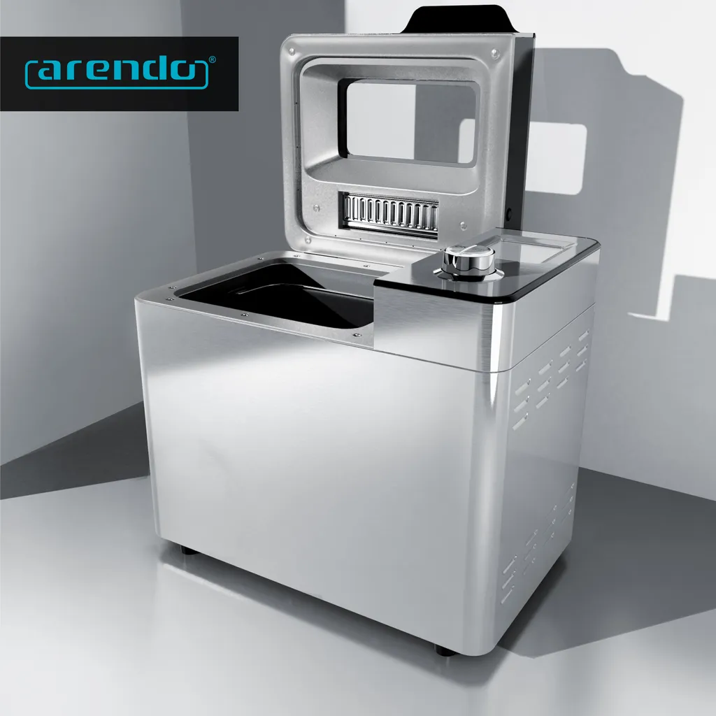 Arendo Bread Maker 1kg: 25 Funzioni Automatiche e Design Acciaio - 7