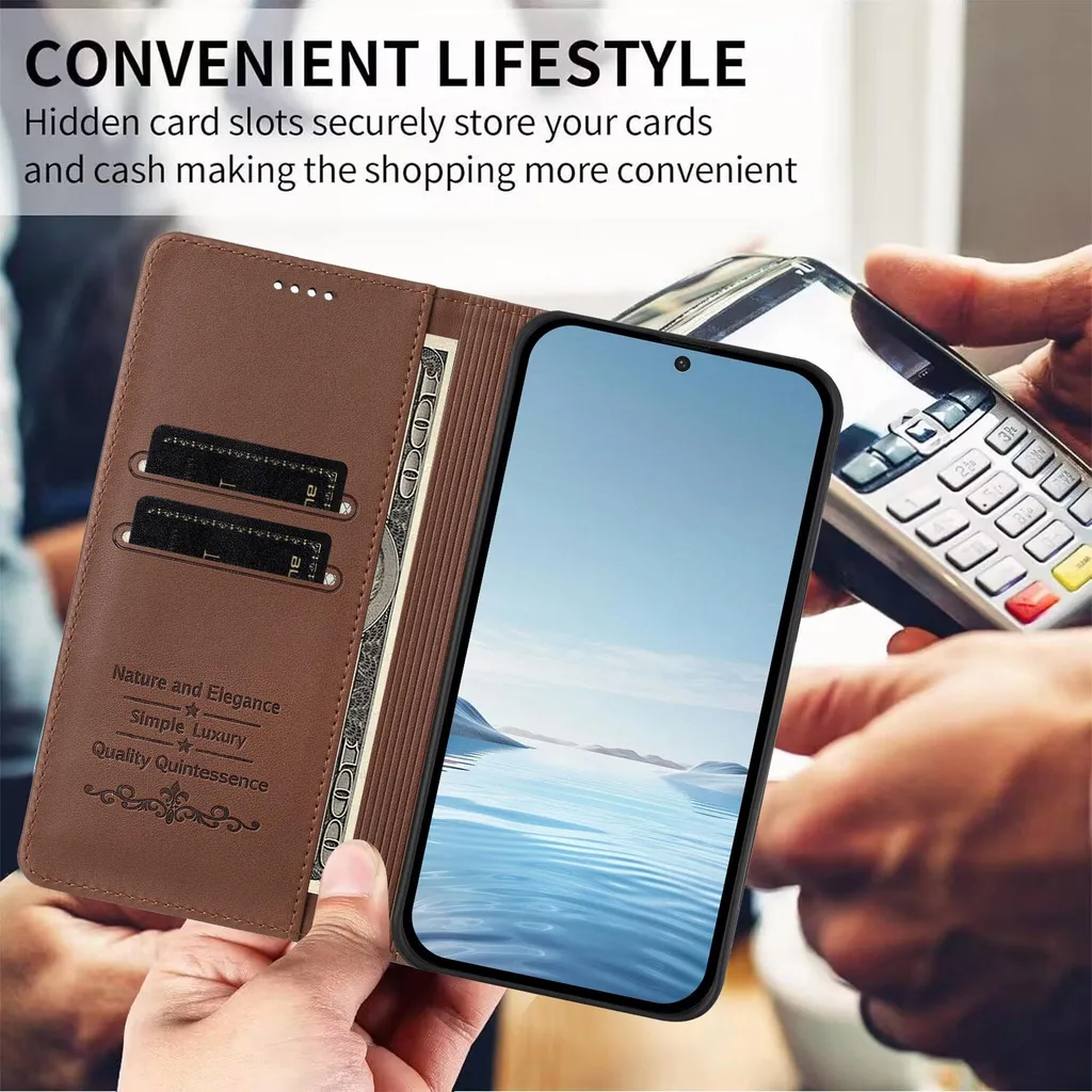 KKEIKO Cover per Oppo Reno 6 5G, Antiurto Custodia in PU Pelle con Slot per Porta Carte, Magnetico Protettiva Cover per Oppo Reno 6 5G, Rosso
