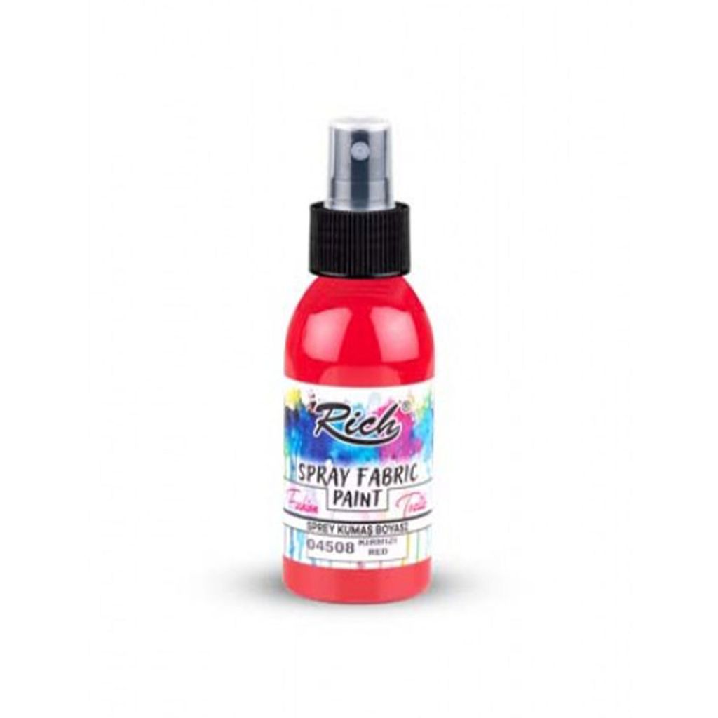 Rich Spray Fabric Paint Wasserbasierte Textilfarbe 60ml - RED