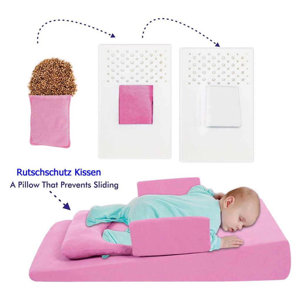 Baby Keilabsatz Anti Reflux Kolik Kissen Kissen Wiege Kinderbett 60x38cm 38x30cm 
