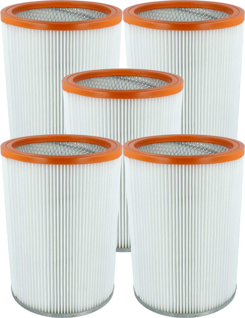 vhbw 5x Faltenfilter Ersatz für Nilfisk R 637/1 für Staubsauger - Patronenfilter Orange Weiß
