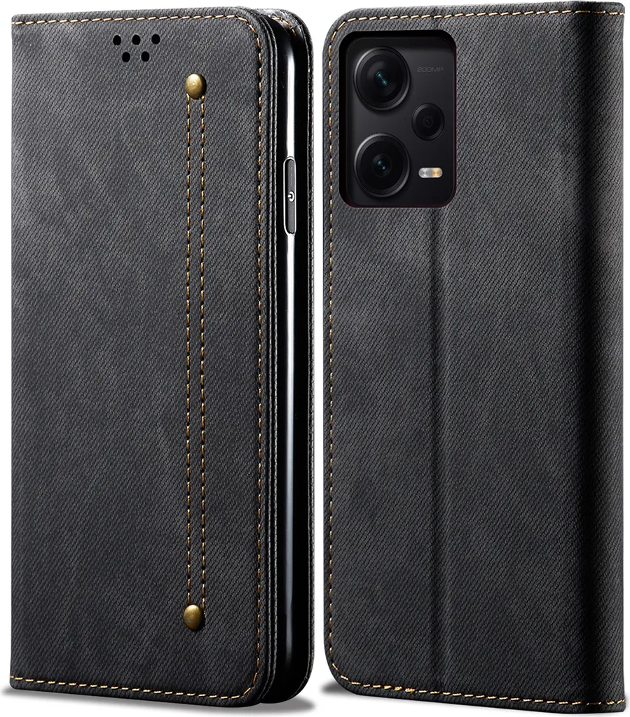 Custodia Redmi Note 12 Pro 5G, Custodia a portafoglio in pelle con chiusura magnetica e supporto per Xiaomi Redmi Note 12 Pro 5G nero