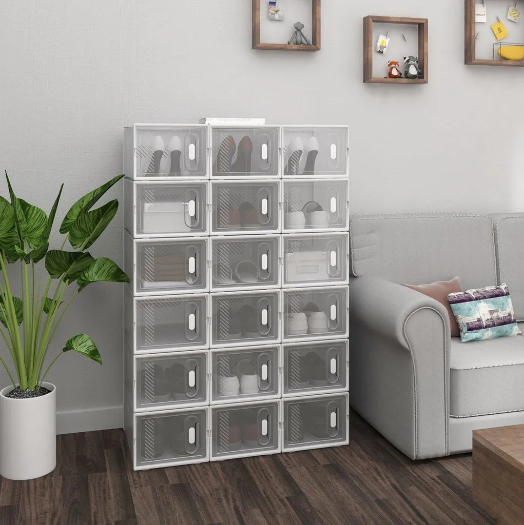 Sneakerbox lot de 18 boîtes de rangement transparentes et modulables - 2