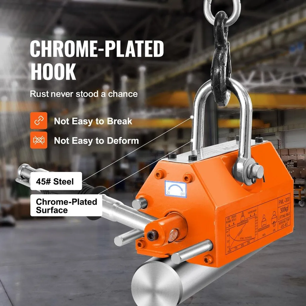 Aimant de levage robuste 300kg avec sécurité 2.5 et levier de blocage - 4