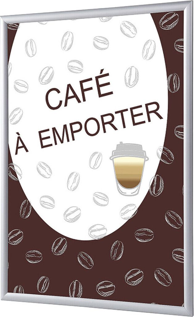 Showdown Klapprahmen - DIN A1 - Komplett-Set - Café To Go Französisch - Braun/Silber