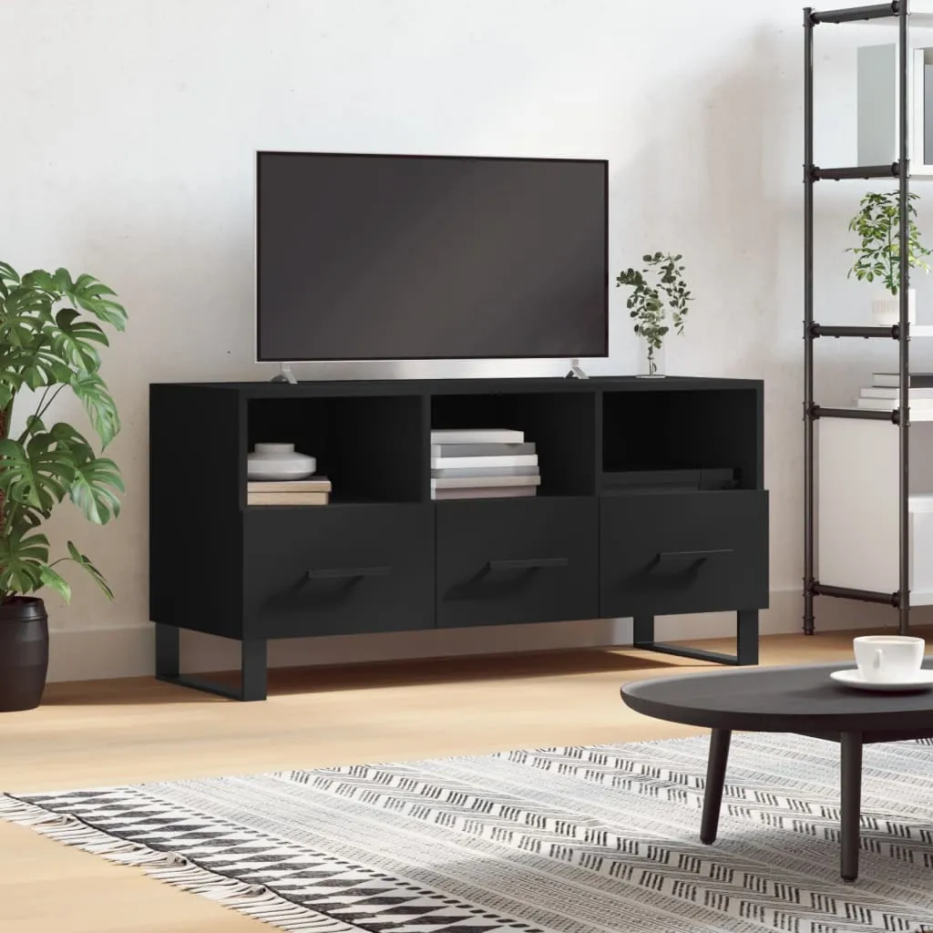 Mobili TV Nero Legno 102x36x50 cm | Soluzione Salvaspazio vidaXL