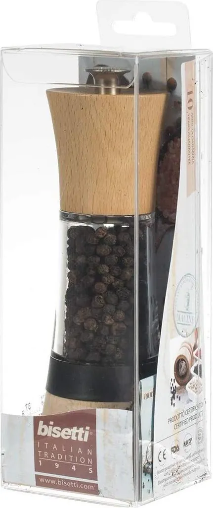 Macina Pepe Bisetti Pisa 18cm: Legno FSC e Artigianalità Italiana