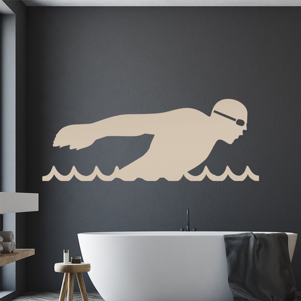 Triathlon Sportler Figur Wandtattoo Wandaufkleber Wall Sticker - Dekoration, Küche, Wohnzimmer, Schlafzimmer, Badezimmer