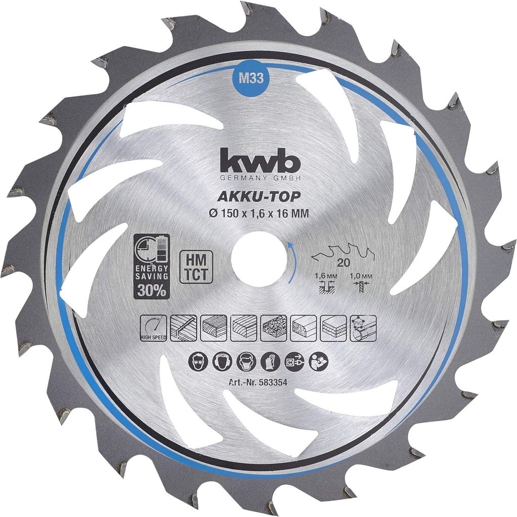 lama per sega circolare kwb 150 x 16 mm, scorrevole, Immagine del prodotto 