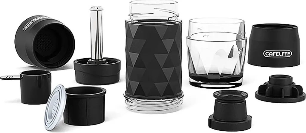 Mini Machine à Café Portable 3-en-1 Compatible Capsules et Café Moulu