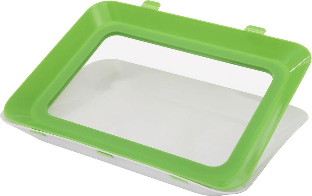 Lebensmittel-Aufbewahrungstabletts - Kühlschrank-Tabletts aus PP - 6er-Set - Rechteckig - 30,4x22,8x2,8 cm - Schwarz