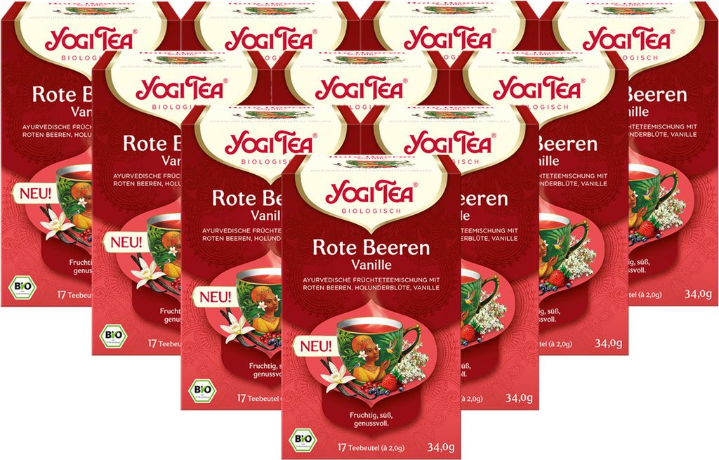 10 x YOGI TEA Rote Beeren Vanille  34g  Früchtetee - Produktbild 