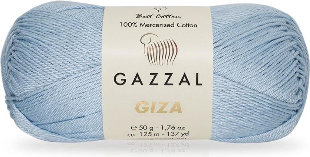 Gazzal Giza 2474 Eisblau: Premium Baumwollgarn für Amigurumi & Sommerprojekte