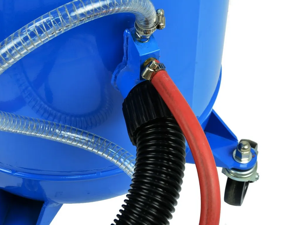 Machine de sablage mobile 106l avec réservoir acier et manomètre - 8