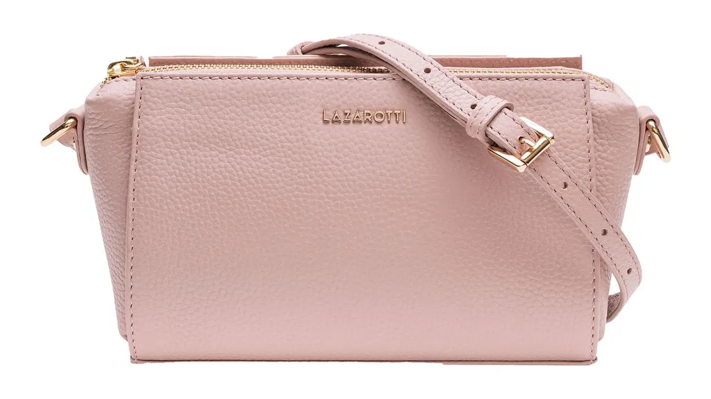 Lazarotti Pelle borsa a tracolla Bologna Leather Shoulder Bag Pink rosa antico