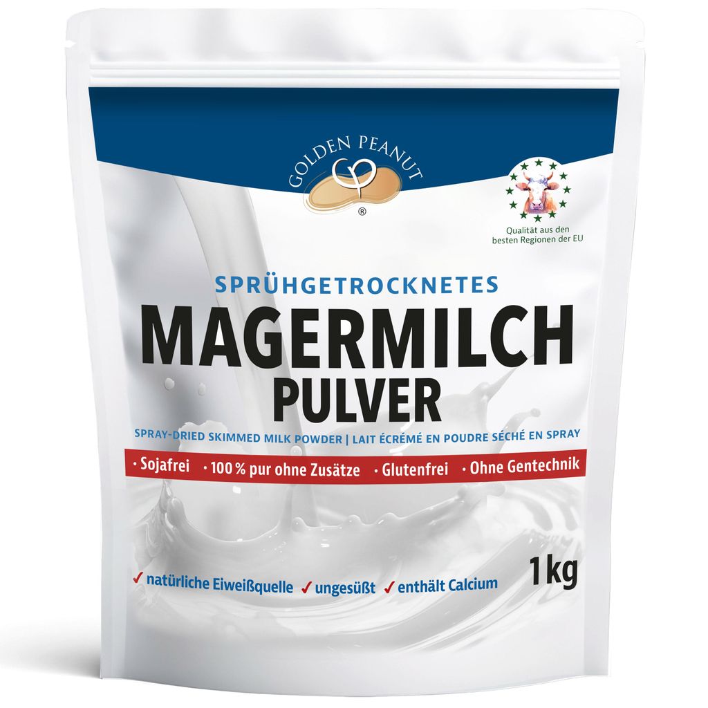 GOLDEN PEANUT Magermilchpulver 1 kg - fettarm Produktbild 