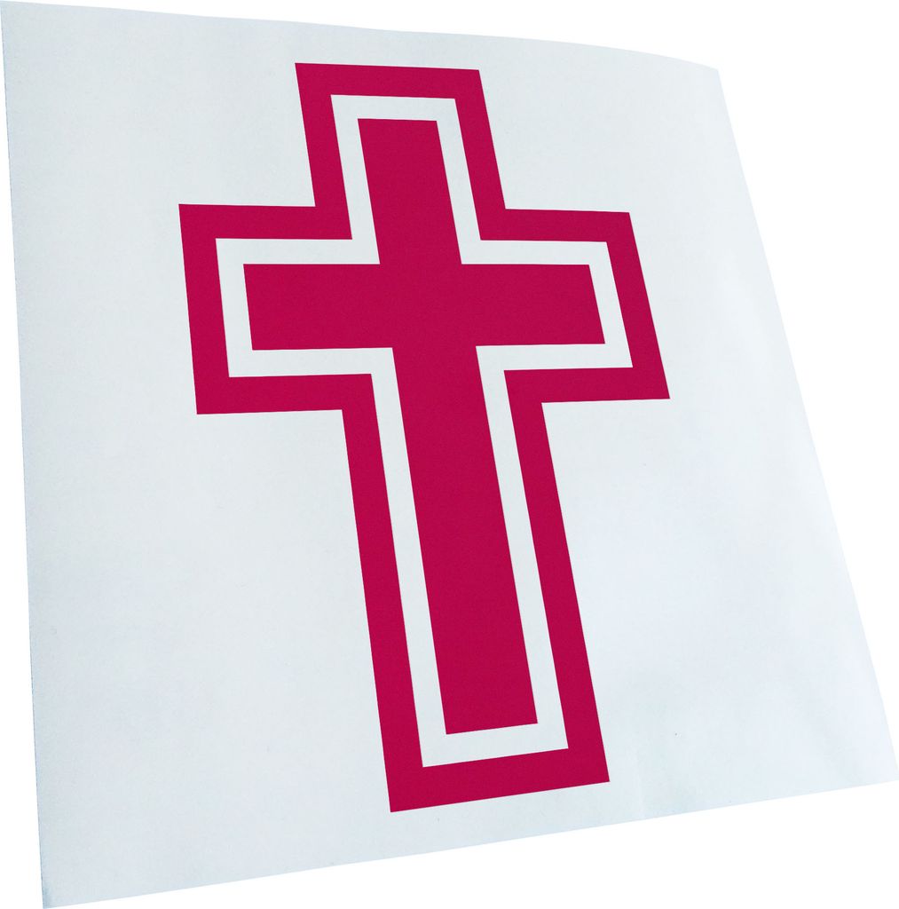 Kiwistar - Autoaufkleber - pink - 40 x 25 cm - Kirche Kreuz Gott - Heckscheibenaufkleber - Aufkleber für Auto Kfz Fahrrad, LKW, Truck Mofa