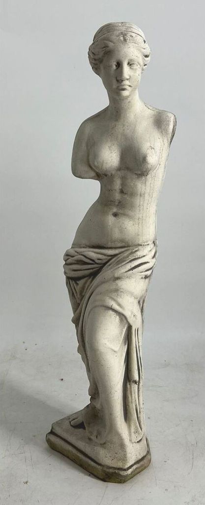 Casa Padrino Jugendstil Garten Deko Beton Skulptur Frau Grau H. 73 cm