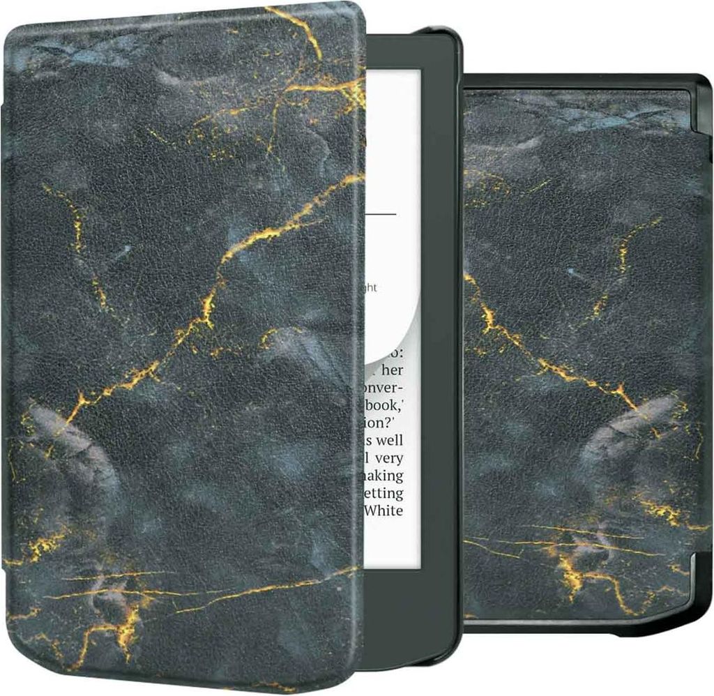 imoshion Design Slim Hard Case Klapphülle Pocketbook Verse / Verse Lite / Verse Pro / Vivlio Light / Light HD - Black Marble