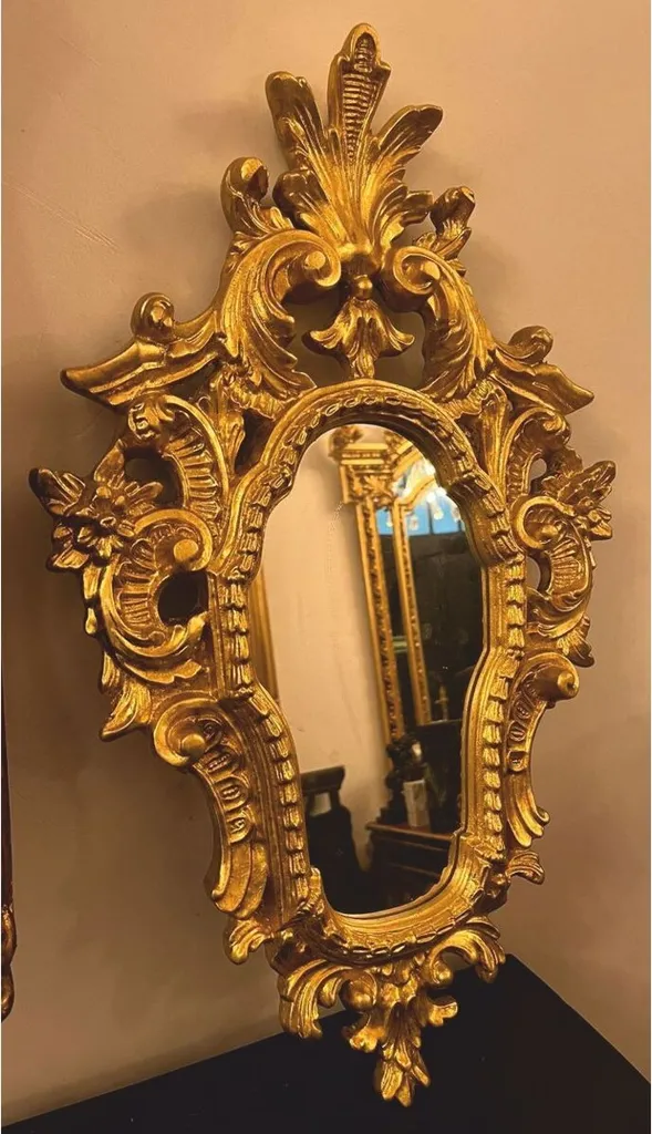 Miroir Baroque pour Entrée et Salon 64 cm - Miroir Mural Or Casa Padrino