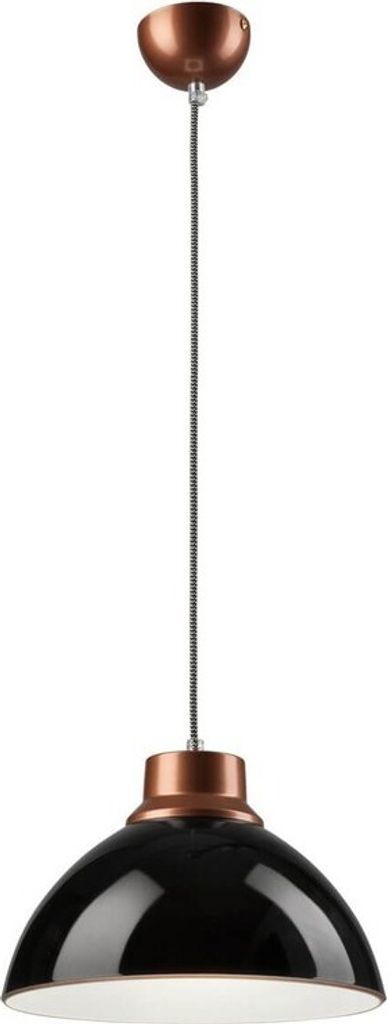 Bioledex Pendelleuchte Glaslampe 30cm E27 schwarz Metall, Glas