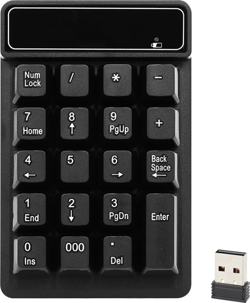 2.4Ghz drahtlose numerische Tastatur mechanische Feel Number Pad Keyboard 19 Tasten w / USB Empfaenger wasserdicht fuer Laptop Desktop PC Notebook ...