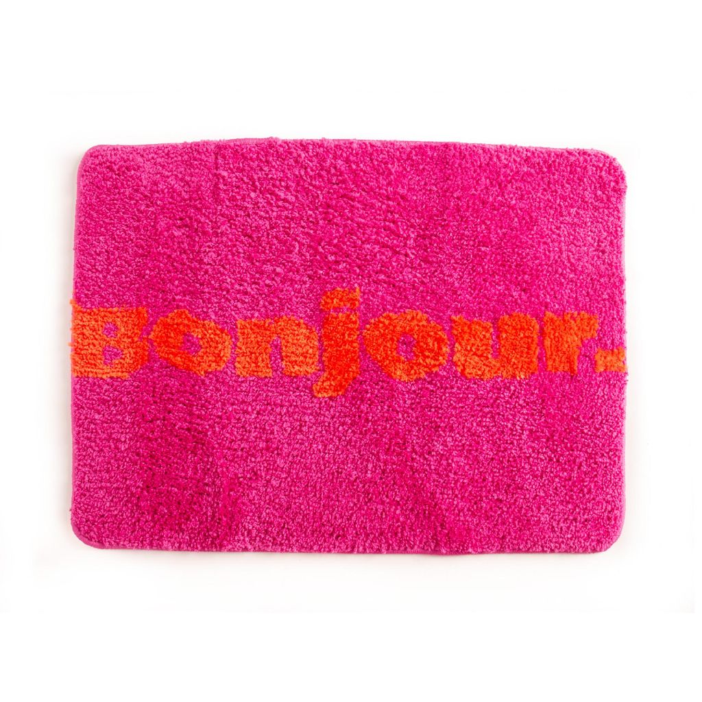 Helio Ferretti Badematte Bonjour Pink rutschfest ca. 60 x 45 x 1,2cm Badteppich
