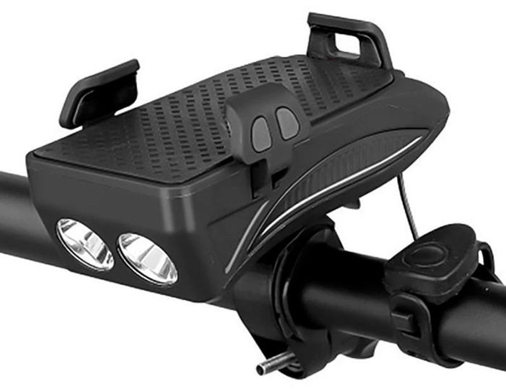 Multifunktion Fahrradlicht 4in1 mit Handyhalter, Powerbank Produktbild 