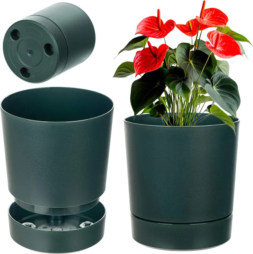 Pot de fleurs Aura 350 Avocado résistant avec système de drainage