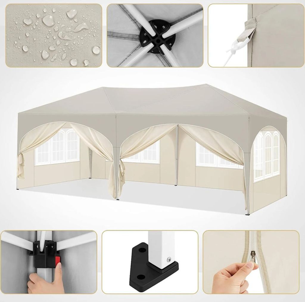 Woltu Faltbarer Pavillon - 3x6 m - 6 Seitenwände - Produktbild 14