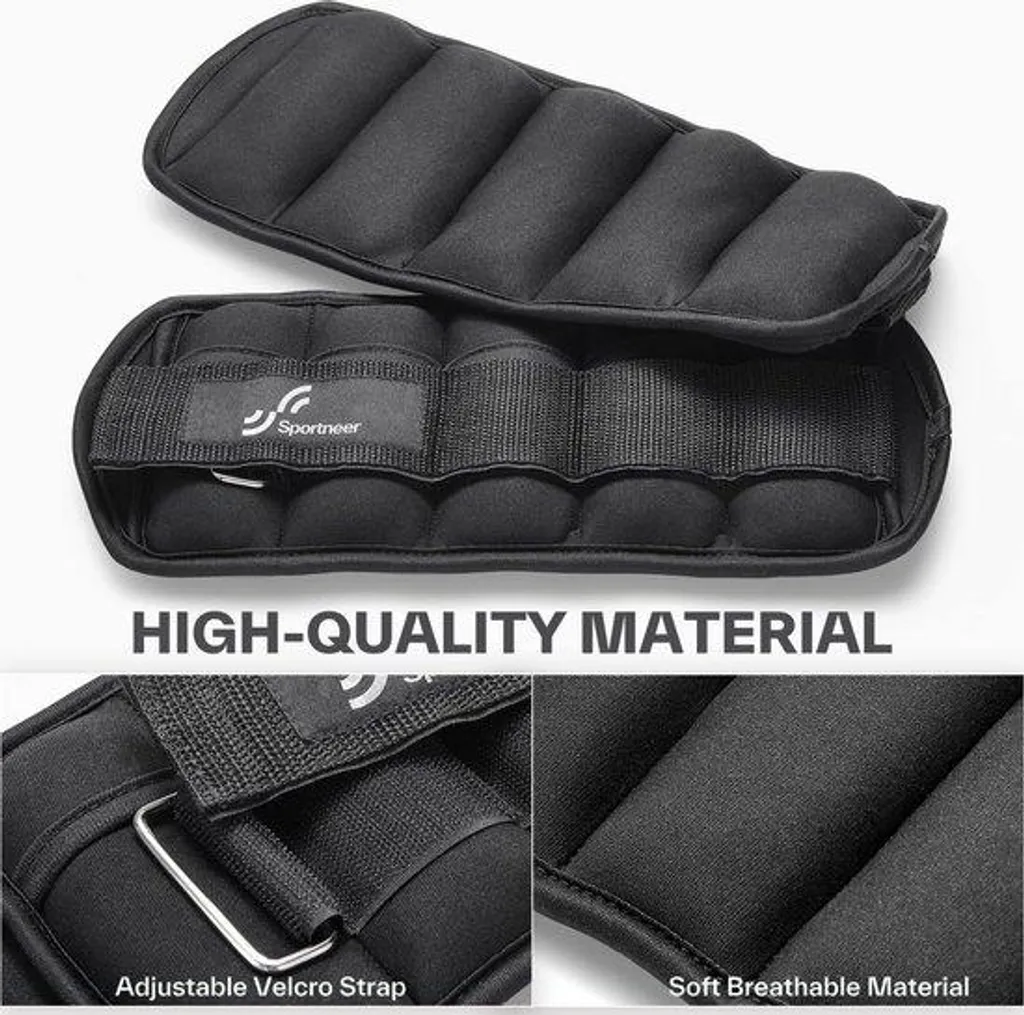 Bracelets lestés chevilles et poignets ajustables 3,2 kg pour sport