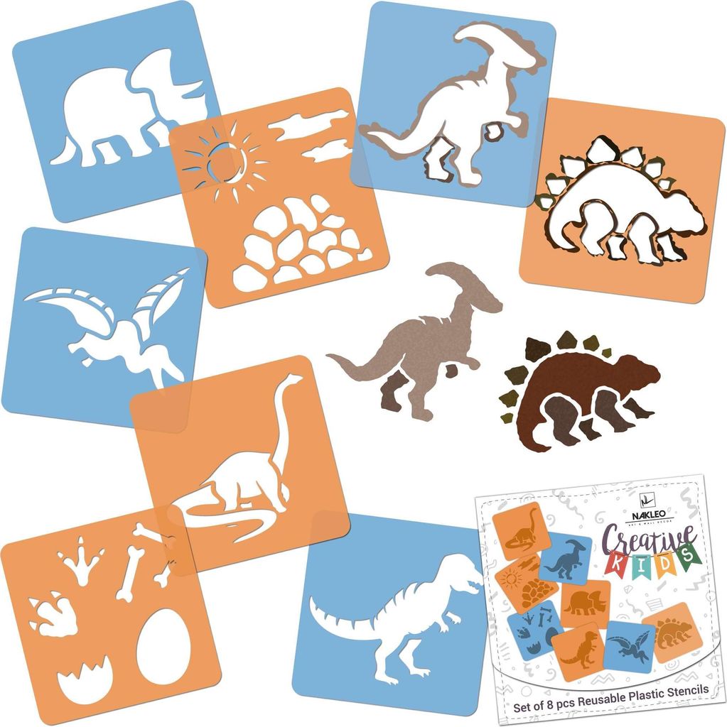 Stencil pittura per bambini, set 8 pezzi 15x15 cm Immagine del prodotto 