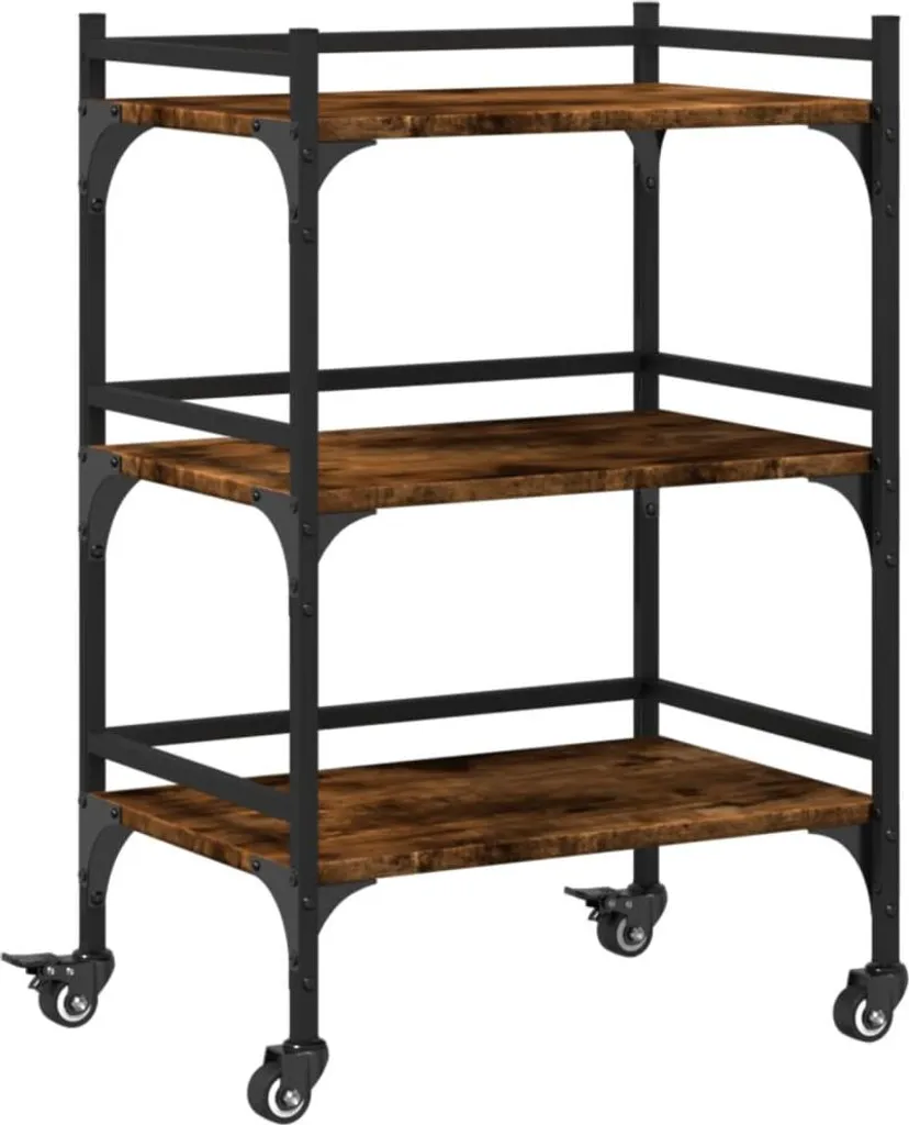 Carrello Portavivande Rovere Affumicato 50x35x75,5 cm Prezzo Outlet