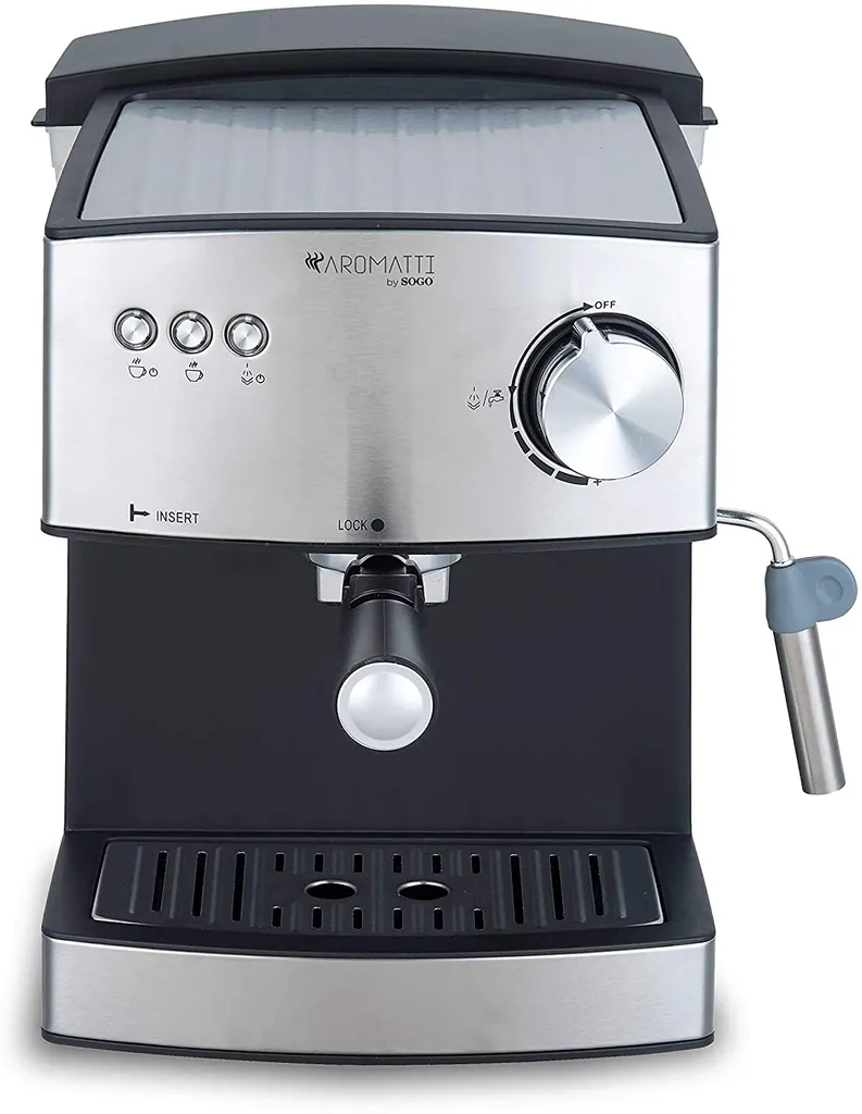 Machine à café 20 bars Sogo avec buse vapeur et chauffe-tasse intégré - 2