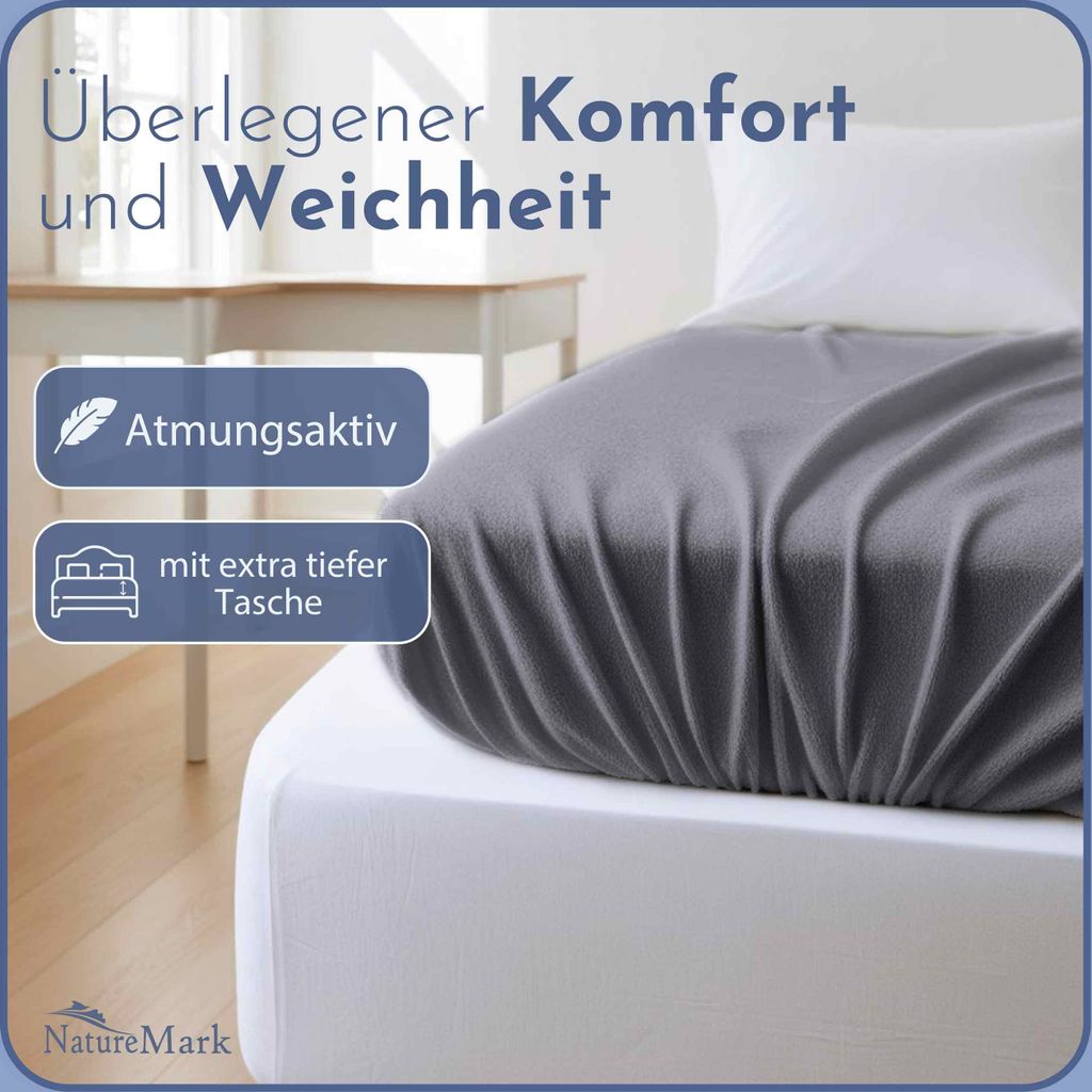Frottee Spannbettlaken Spannbetttuch, 140x200 cm, Anthrazit Produktbild 2