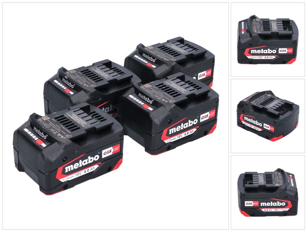Metabo Akku Set 4x Li-Power Akkupack 18 V 4,0 Ah CAS Li-Ion Produktbild 