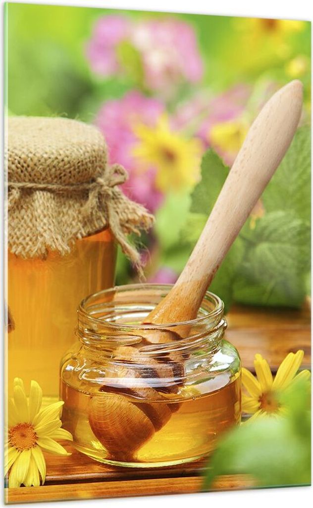 Bilder auf glas - Einteilig - Honig Glas Glas Vitamin - 70x100cm - Glasbilder - Wandbilder - Bilder - zum Aufhängen bereit - Wanddekoration aus Gl...
