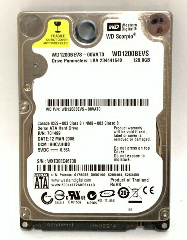 Western Digital WD1200BEVS 120GB SATA 2,5"