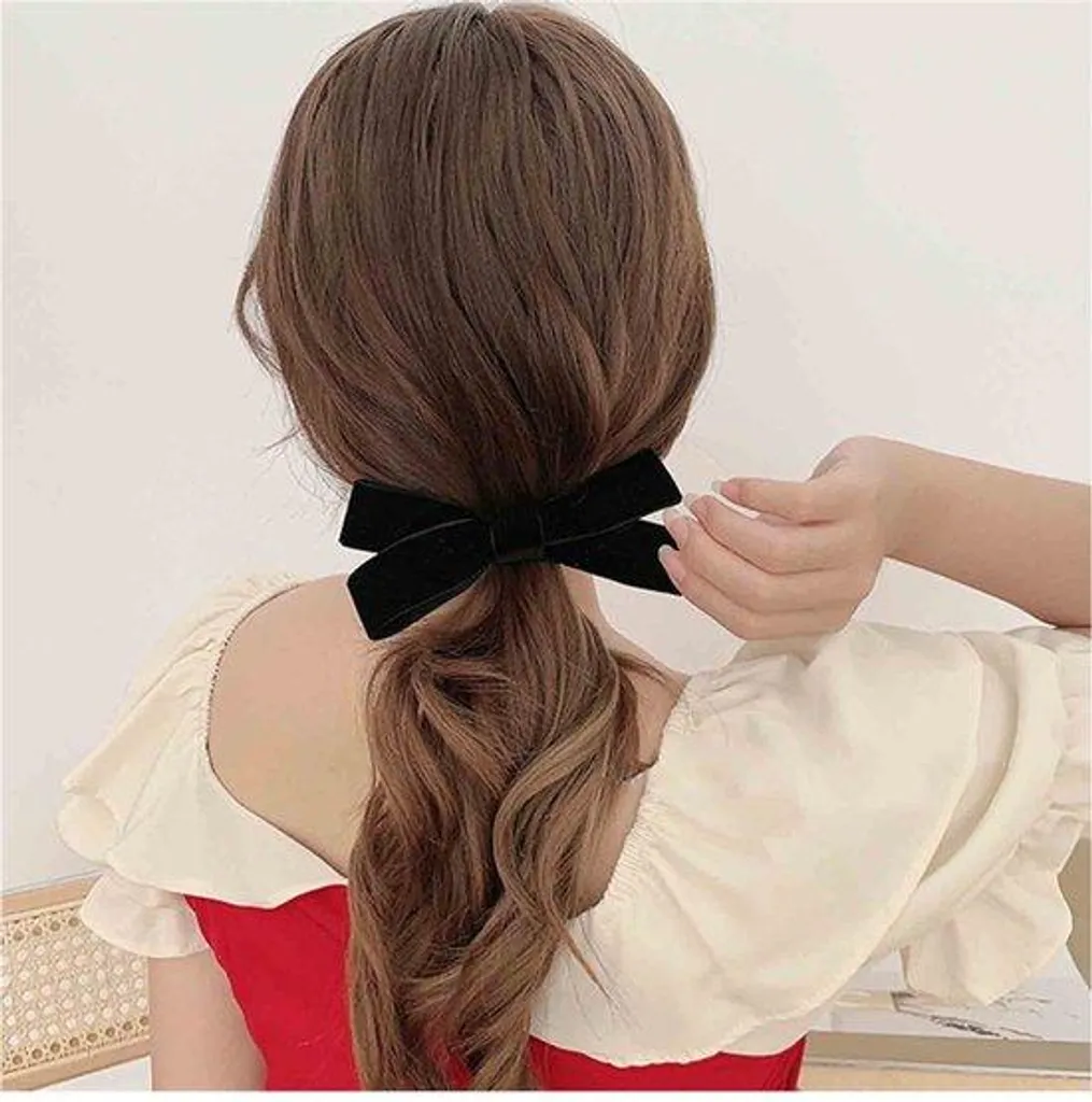 Barrette cheveux velours noir Hiver - Douceur et maintien impeccable