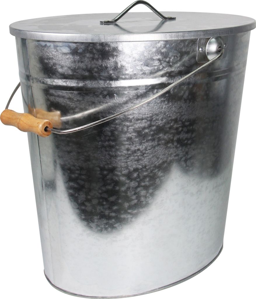 Ascheeimer 24 L für Kamin, Ofen & Grill verzinkt 39 x 27 x Produktbild 