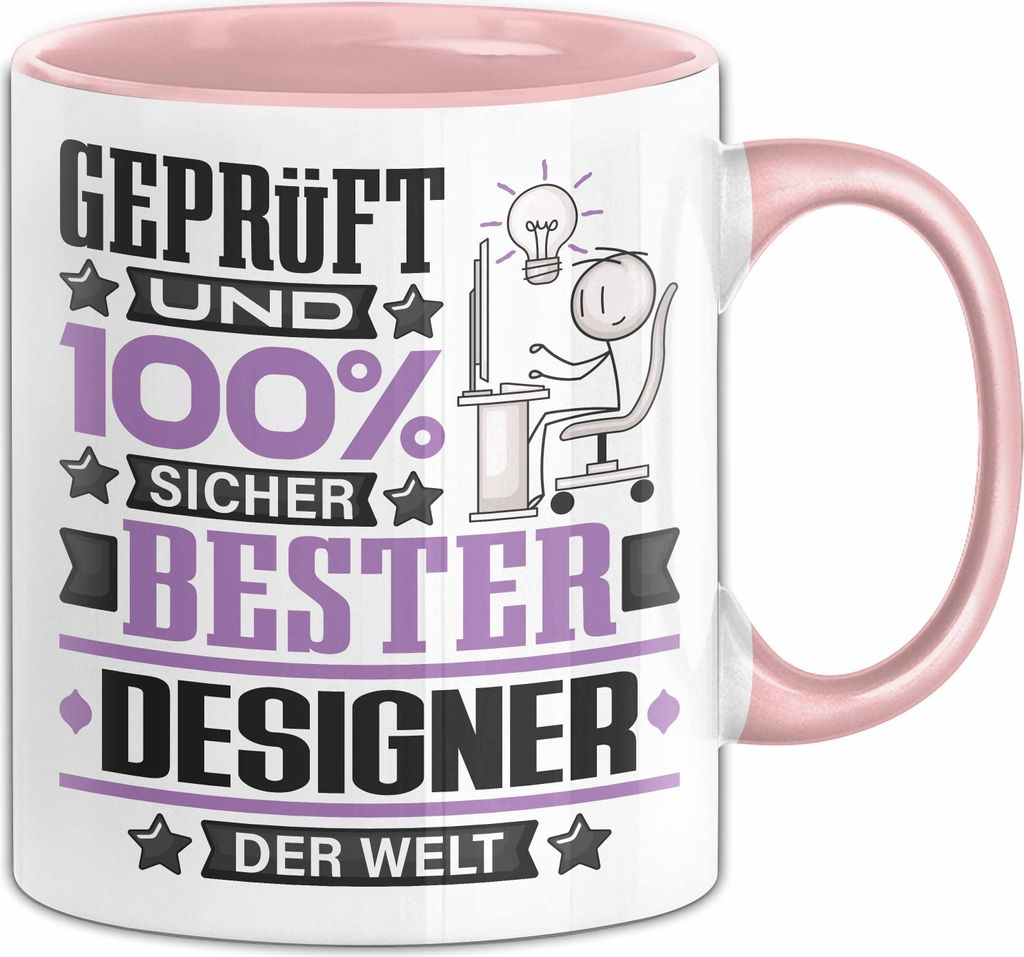 Designer Geschenk Lustiger Spruch für Designer Geschenkidee Bester Designer Der Welt (Rosa)